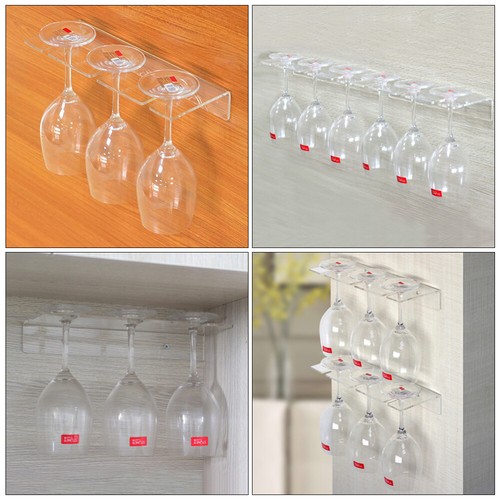 Under Shelf Wine Glass Holder Under Cabinet Wine Glass Rack Hanging Cup Rack - Imagen 3 de 12