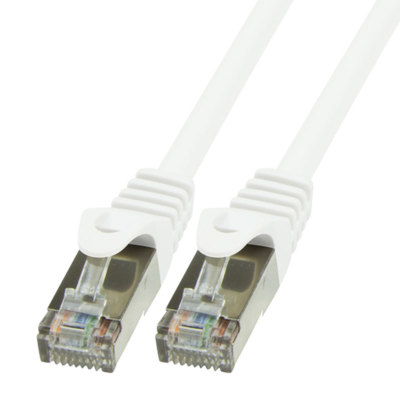 1m CAT.5e Patchkabel Netzwerkkabel FTP weiß LAN DSL geschirmt Kabel Cat 5