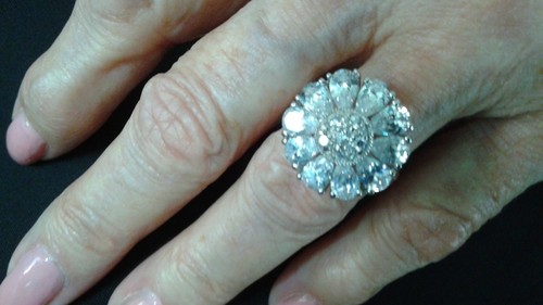 EINZIGARTIGER RING MIT ZIRKONIA BLUME 925 STERLINGSILBER GRÖSSE 6,75 - Bild 1 von 11