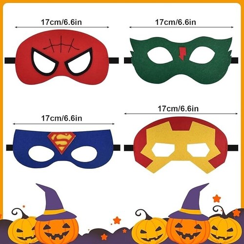30 Pcs Superhero Masks for Kids Felt Cosplay Masks with Elastic Bands Kids Party - Picture 3 of 7