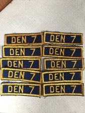 Cub Scout Den Number 7 set of 10 gauze back BSA Rank Patch