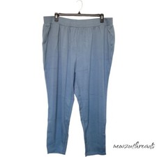 Susan Graver SG Sport Knit Pants w/ Shirring Detail Plus 4X Blue Oasis A451379