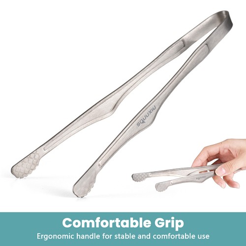 Ti Camping Grill Pan & BBQ Tongs Set Portable Cookware Non-Stick M0Z0 - Picture 2 of 6