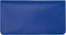 Basic PU Vinyl Blue Checkbook Covers Organizers