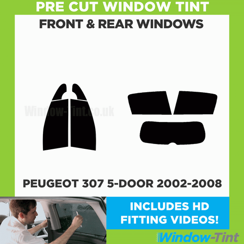 For Peugeot 307 5-door 2002-08 Full Pre Cut Window Tint Kit Front & Rear Film - Picture 2 of 10