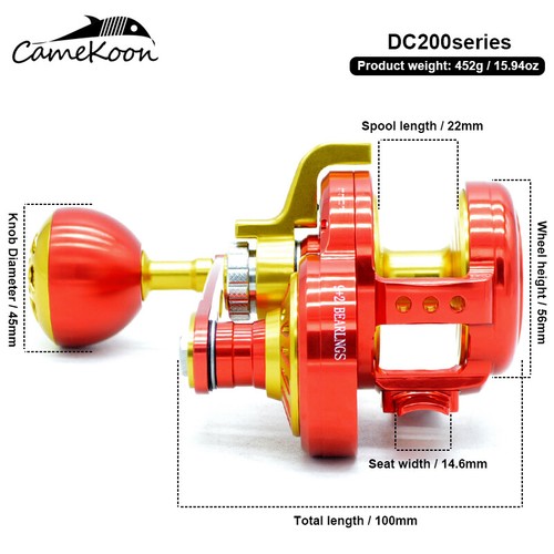 CAMEKOON DC 200 300 Trolling Fishing 70LBs Drag Overhead Saltwater Big Game Reel - Picture 4 of 9