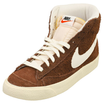 Nike Blazer Mid 77 Vintage Womens Brown White Fashion Sneakers