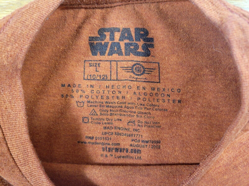 Star Wars T-Shirt Youth Large (10/12) Orange Kids Stormtrooper Playing Drums Tee - Picture 3 of 6