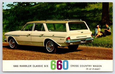 Dubuque IA 1963 White Rambler Ambassador Station Wagon~Couple by Tree~Ed Tegeler