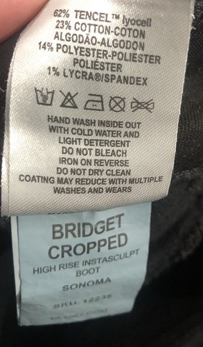 Marianna Hewitt DL1961 Blk Jeans Bridget Cropped High Rise Boot SZ23 Instasculpt - Picture 8 of 15