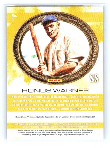 2018 Panini Diamond Kings #2 Honus Wagner Pittsburgh Pirates - 第 2/2 張圖片
