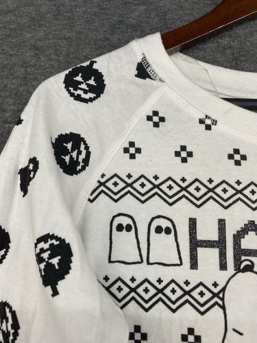 Peanuts Junior Damen weiß Happy Halloween Snoopy Sweatshirt Kürbis Oberteil Small - Bild 12 von 14