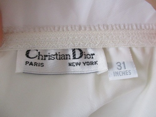 VTG Christian Dior White Satin Lace-Hem Half Slip sz PETITE Midi Maxi, NWT - Picture 6 of 13