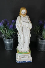 antique french vieux paris porcelain saint joseph figurine statue