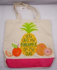 You Are The Pineapple of My Eye Canvas Tote Bag  Reusable Shopping Orange New