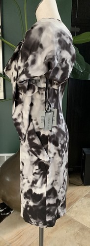 ann klein women 4 Gray printed one shoulder cocktail sheath dress D - Picture 8 of 10