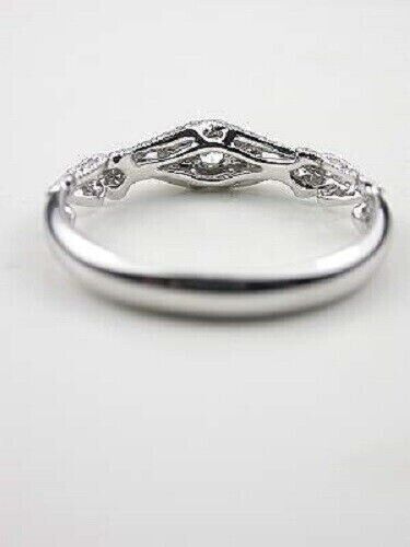 Vintage Stil 1 Karat runder simulierter Art Deco Hochzeit 925 Sterlingsilber Bandring - Bild 3 von 5
