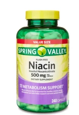 Spring Valley Niacin Metabolism Support Dietary Supplement Capsules, 500 mg, 240