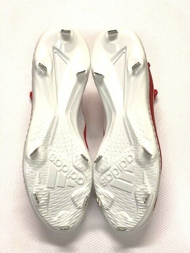 NEW ADIDAS ICON V BOUNCE ICED MEN METAL BASEBALL CLEATS RED/WHITE SIZE 16 NWT - Picture 6 of 7