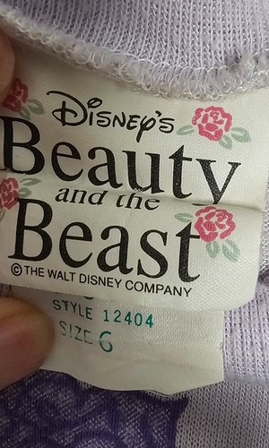 Disney Beauty & The Beast Girls Nightgown Size 6 Vintage Belle 90s Sleep Shirt - Picture 3 of 5