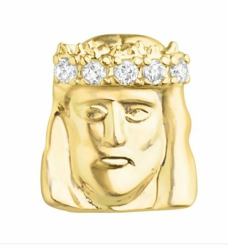 Custom 14K Gold Plated Single Front Tooth Jesus CZ Grillz Grill Cap + Mold Kit - Picture 2 of 3