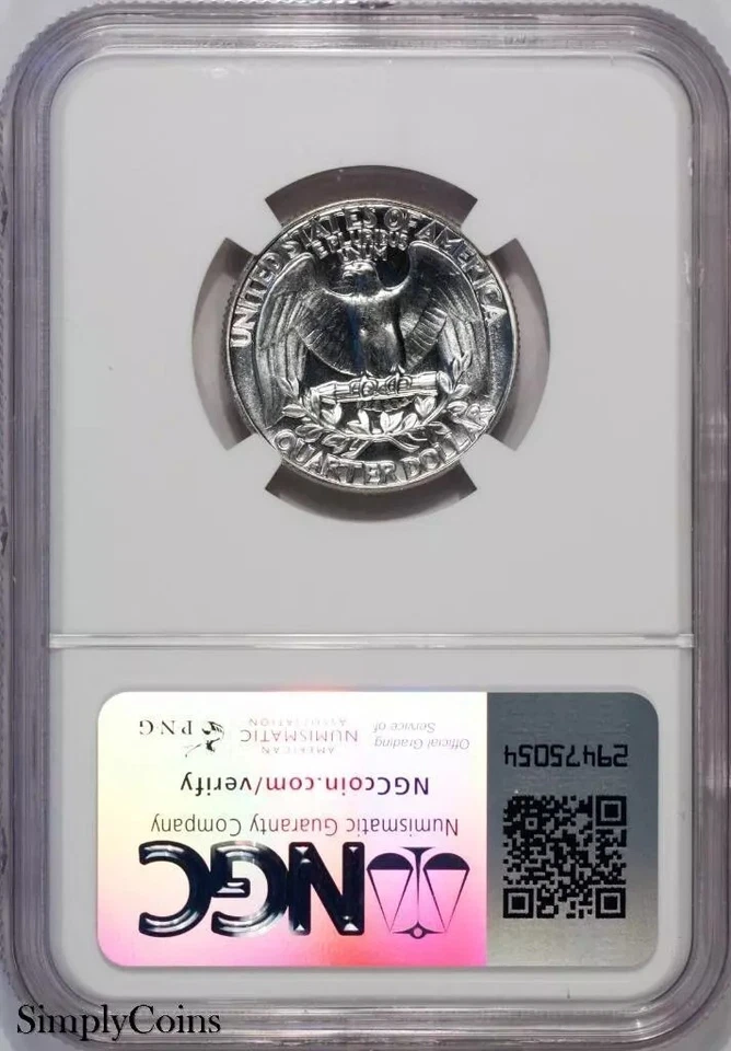 1952 RECUT FEATHERS VP-001 Washington Silver Quarter NGC PF67 PROOF - Image 2 of 4