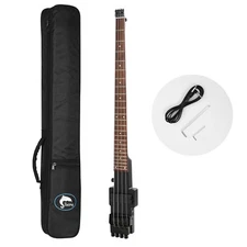 Headless Traveler Bass Ultra-Light Bass Guitar W/Padded Bag Satin Black