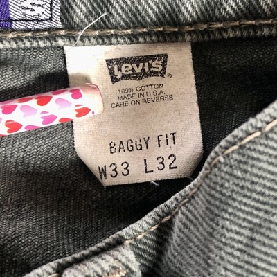 Levi’s SilverTab Baggy Jeans Army Green 33x32 Purple Label Skater Grunge  90s USA