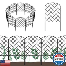 OUSHENG 10 Pack Decorative Garden Fence, Total 10ft(L) x 24in(H) Animal Barri