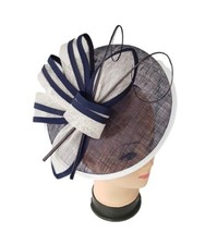 Women's Fascinator Large Round Headband and Clip Hat Wedding Race Royal Ascot