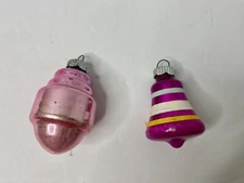 Shiny Brite Made USA Christmas Holiday Ornaments Striped Lot 2 Vintage As Is #4