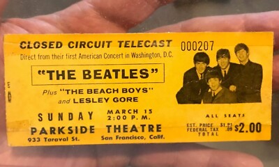 THE BEATLES ビートルズ コンサートチケット Beatles ticket from their very first tour & their very first