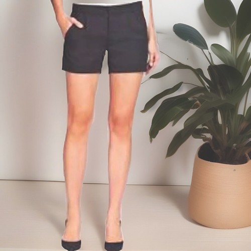 VINCe Shorts Womens Size 2 Black Wide Wale Corduroy Cuffed Pleated Front CUTE!!! - Picture 2 of 8