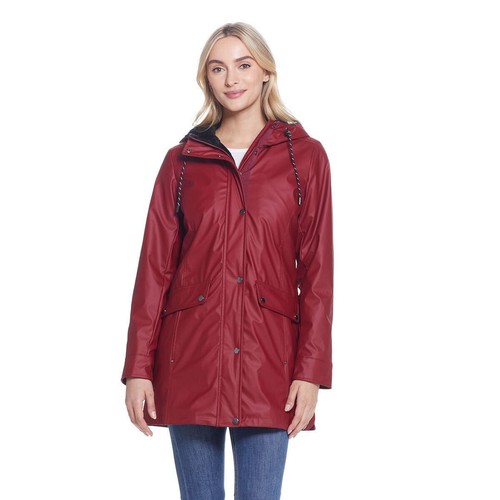 Chaqueta resbaladiza resistente a la intemperie para damas en rojo y grafito talla mediana - Imagen 15 de 22