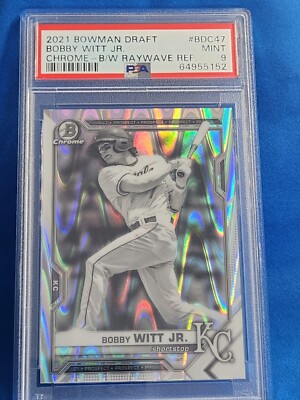 2021 Bowman Draft Chrome #BDC47 BOBBY WITT JR BLACK/WHITE RAYWAVE 