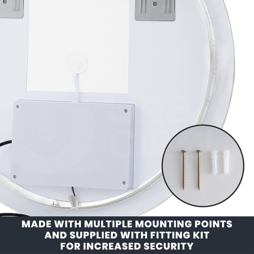 Simplus LED Wall Round Mirror Anti-fog Bathroom Mirrors Makeup Light 70cm - Picture 11 of 11