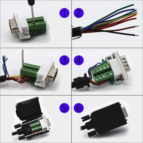 Conector DB9 RS232 D-SUB serie VGA adaptadores de ruptura (10 PCS macho) sin soldadura - Imagen 4 de 10