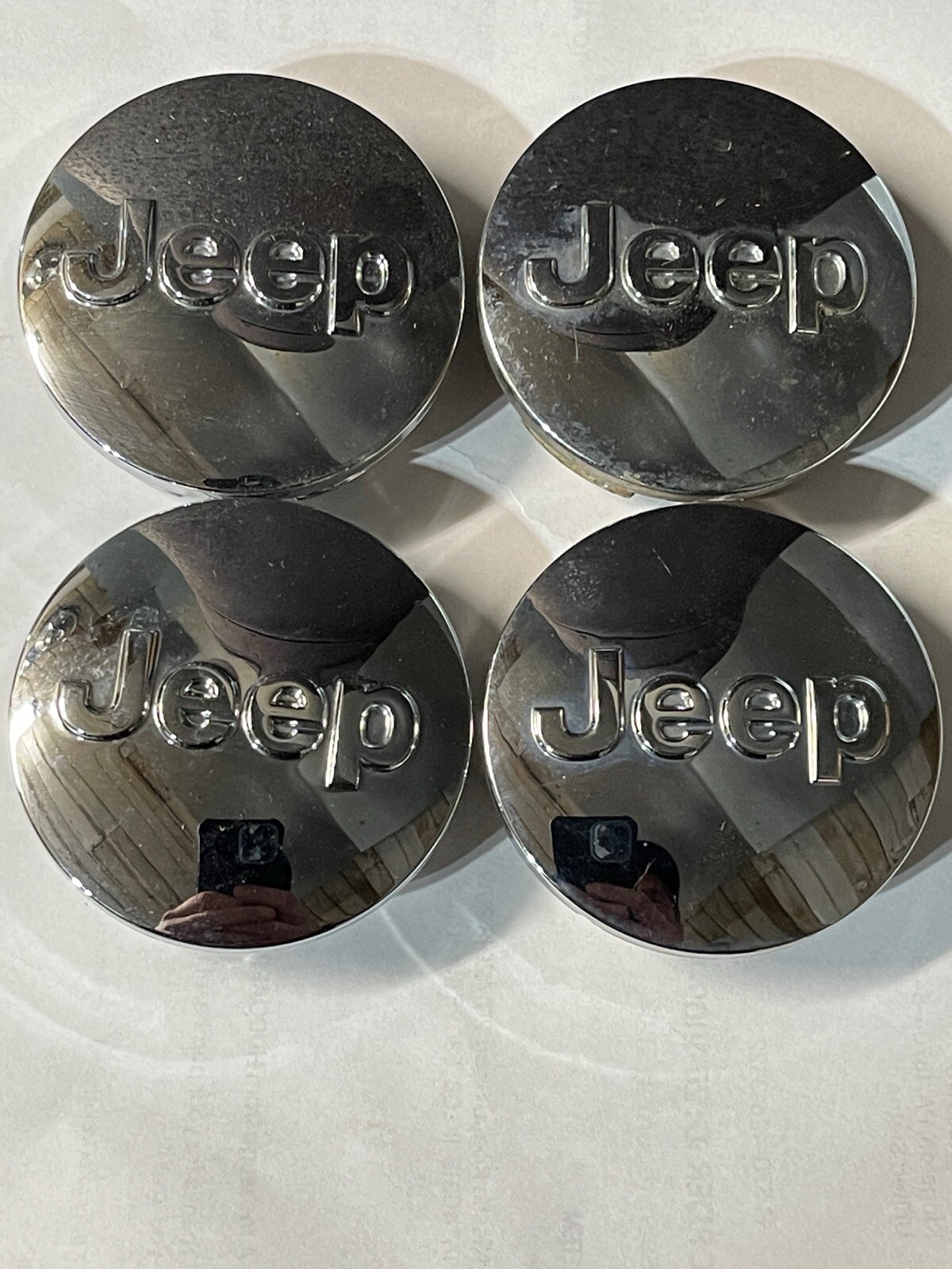 4 OEM Chrome Wheel center Caps Grand Cherokee Wrangler Compass