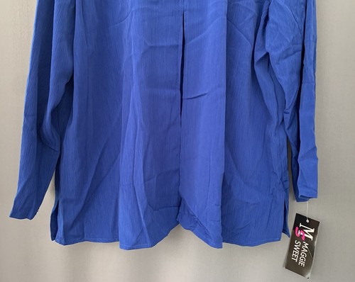 Vintage Maggie Sweet Jacket One-Button Topper Size 2X Blue Open Front USA Flowy - Picture 6 of 16