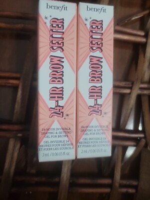 2xCLEAR 24-HR BROW SETTER(.06 oz.) Benefit Shaping & Setting Gel Eyebrow Make-Up