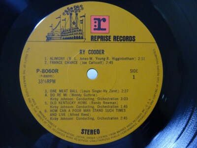 ライ　クーダー LP ライ・クーダー RY COODER BOP TILL YOU DROP【LP / US盤