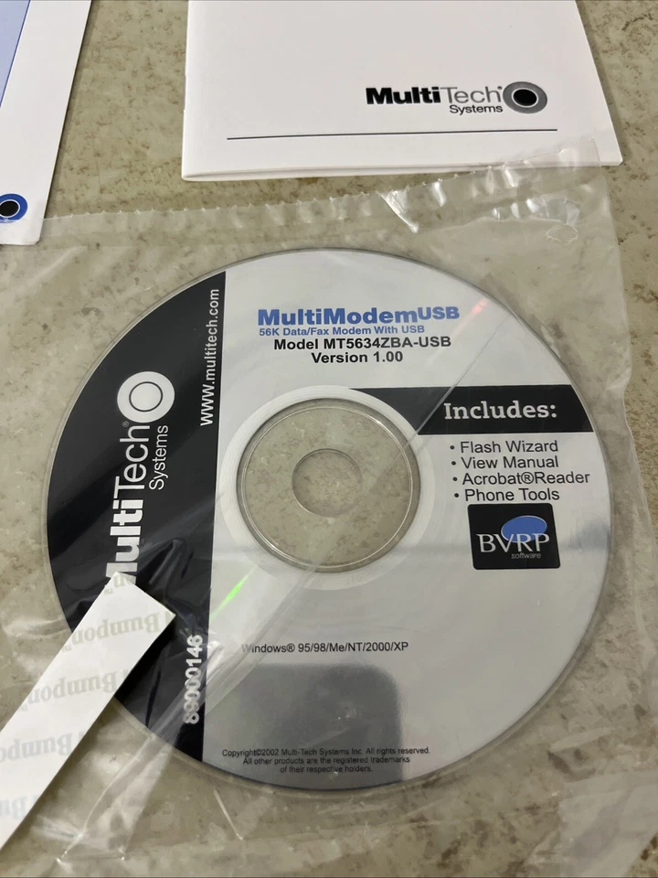 Multi-tech MT5634ZBA Multi-Modem USB Data Fax Modem Quick Start Guide And Disc - Image 2 of 4