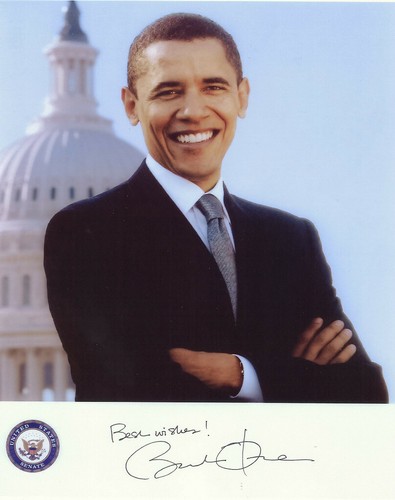 Barack Obama Autographe Avec Bilderahmen USA Président Autograph Michelle Photo - Imagen 2 de 5