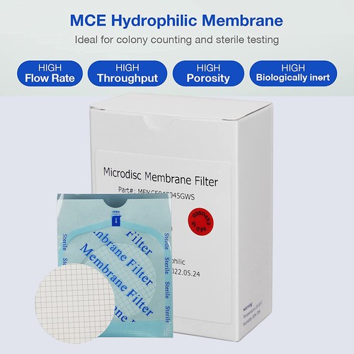 Filtros de membrana cuadriculada MCE, 47 mm de diámetro, 0,22 micras 0,45 μm tamaño de poro, estéril - Imagen 12 de 24