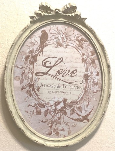 Antique French Country Style Ornate Shabby Pale-Yellow Bow Oval 6x8 Photo Frame - Picture 6 of 18