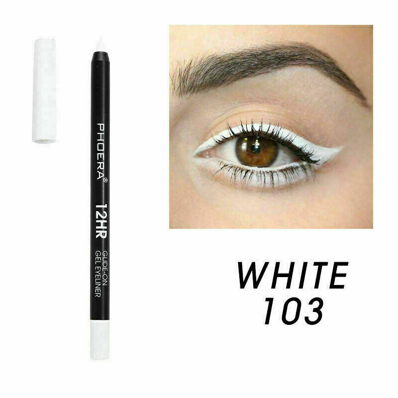 PHOERA WATERPROOF GEL EYELINER PENCIL PEN LONG LASTING GLITTER MAKEUP 12 COLOURS - Picture 5 of 14