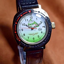 Soviet Vostok Komandirskie Men's Wristwatch Vintage Wostok Watch Military Style