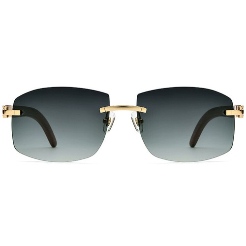 Gafas de sol de lujo naturales con cuerno de búfalo hombre mujer sin montura - Imagen 4 de 12