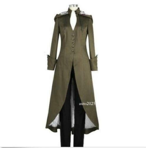 Women Punk Steampunk Military Coat Jacket Long Gothic Uniform Cool Hot Gothic - Picture 15 of 29