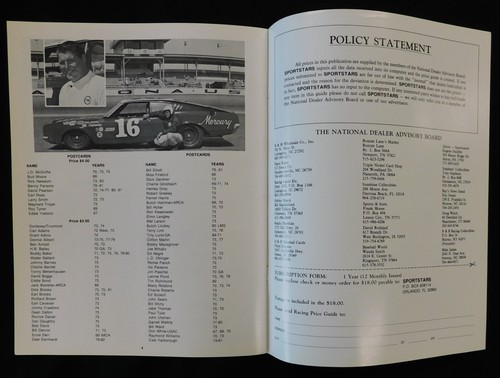 Sports Star Inc Stock Car Racing Cards Price Guide Vol 1 No 1 December 1989 - Picture 6 of 6